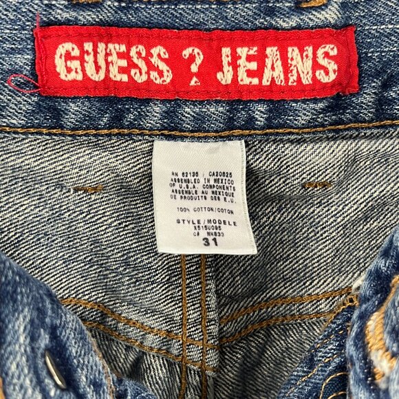 Guess Jeans Size 31 Inseam 30 Rise 10 Blue Bootcut 5 Pocket Design Cotton - Picture 5 of 9